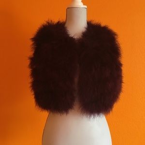 Deep Purple Ostrich Feather Vintage 1970s Vest